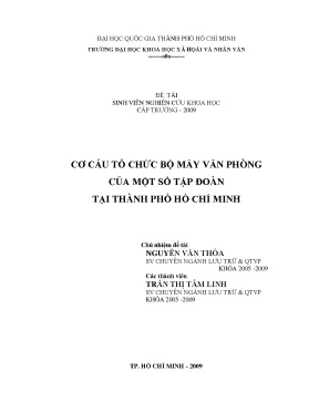 Cơ cấu tổ chức bộ máy văn phòng của một số tập đoàn tại thành phố hồ chí minh đề tài sinh viên nghiên cứu khoa học cấp trường 2009