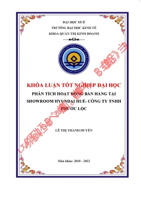 Phân tích hoạt động bán hàng tại showroom hyundai huế công ty tnhh phước lộc