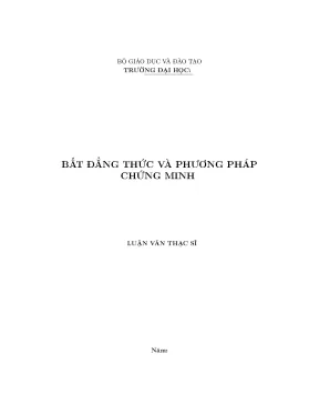 Bất đẳng thức và phương pháp chứng minh