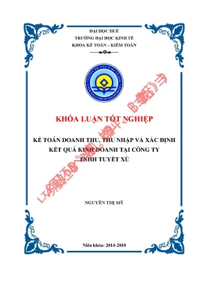 Khóa luận tốt nghiệp kế toán doanh thu thu nhập và xác định kết quả kinh doanh tại công ty tnhh tuyết xù