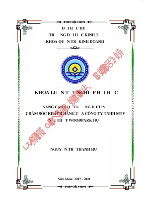 Nâng cao chất lượng dịch vụ chăm sóc khách hàng của công ty tnhh mtv nội thất woodpark huế