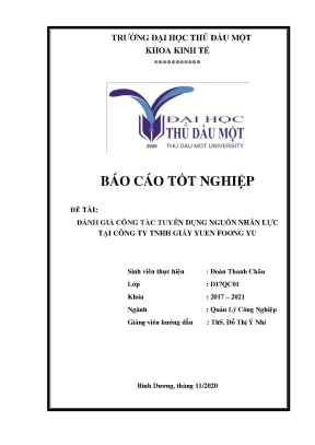 Khóa luận tốt nghiệp đánh giá công tác tuyển dụng nguồn nhân lực tại công ty tnhh giáy yuen foong yu