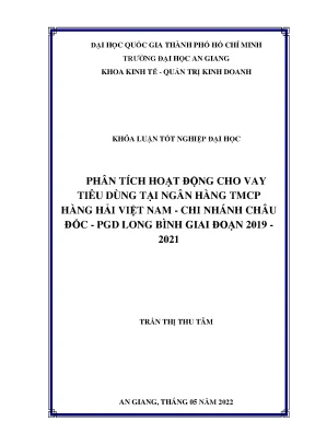 Phân tích hoạt động cho vay tiêu dùng tại ngân hàng tmcp hàng hải việt nam chi nhánh châu đốc pgd long bình giai đoạn 2019 2021