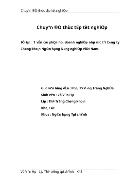 Luận văn tốt nghiệp tư vấn cổ phần hoá doanh nghiệp nhà nước tại công ty chứng khoán ngân hàng nông nghiệp việt nam
