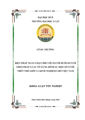 Khóa luận tốt nghiệp biện pháp ngăn chặn đối với người dưới 18 tuổi