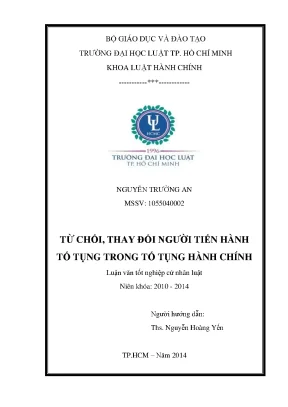 Từ chối thay đổi người tiến hành tố tụng trong tố tụng hành chánh