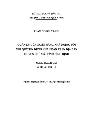 0503 quản lý của ngân sách nhà nước đối với quỹ tín dụng nhân dân trên địa bàn huyện phù mỹ tỉnh bình định luận văn tốt nghiệp