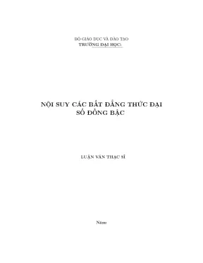 Nội suy các bất đẳng thức đại số đồng bậ