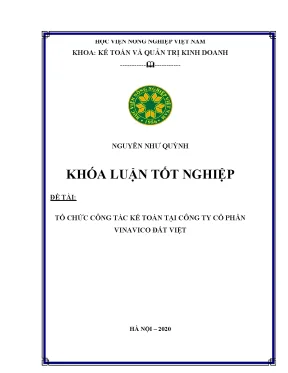 Tổ chức công tác kế toán tại công ty cổ phẩn vinavico đất việt