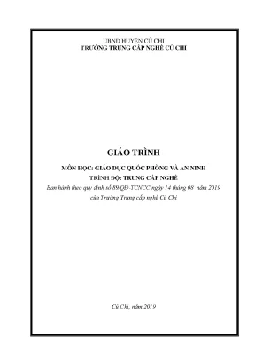 Giáo trình giáo dục quốc phòng an ninh trình độ trung cấp nghề