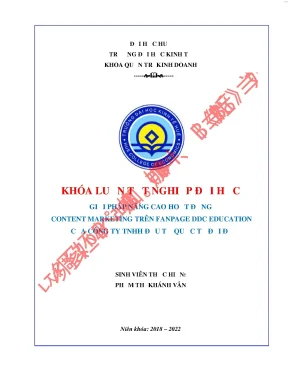 Giải pháp nâng cao hoạt động content marketing trên fanpage ddc education của công ty tnhh đầu tư quốc tế đại đề