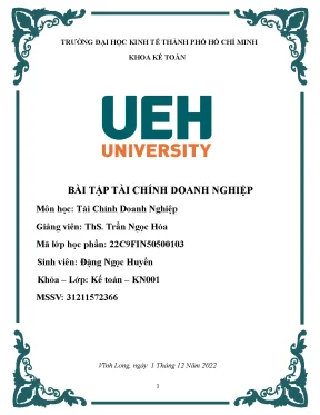 Bài tập tài chính doanh nghiệp