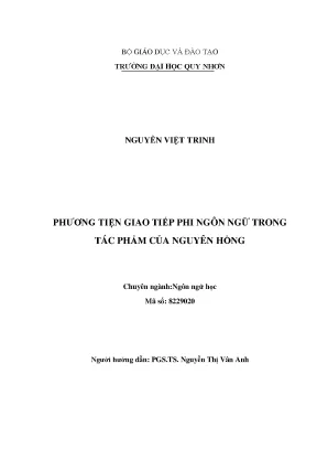 Phương tiện giao tiếp phi ngôn ngữ trong tác phẩm của nguyên hồng