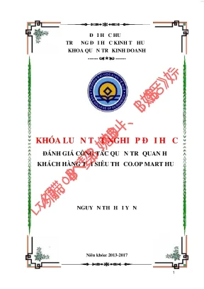 Đánh giá công tác quản trị quan hệ khách hàng tại siêu thị co op mart huế
