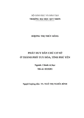 0638 phát huy dân chủ cơ sở ở thành phố tuy hòa tỉnh phú yên luận văn tốt nghiệp