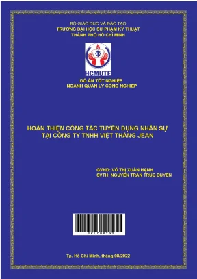 Hoàn thiện công tác tuyển dụng nhân sự tại công ty tnhh việt thắng jean