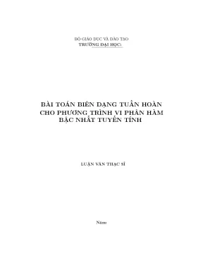 Bài toán biên dạng tuần hoàncho phương trình vi phân hàm bậc nhất tuyến tính