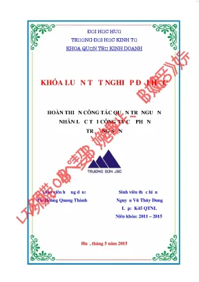 Hoàn thiện công tác quản trị nguồn nhân lực tại công ty cổ phần trường sơn