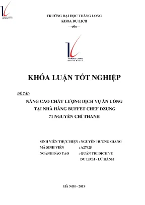 Nâng cao chất lượng dịch vụ ăn uống tại nhà hàng buffet chef dzung 71 nguyễn chí thanh