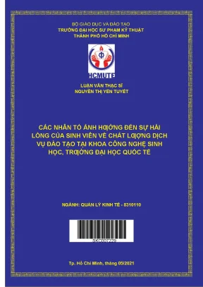 Các nhân tố ảnh hưởng đến sự hài lòng của sinh viên về chất lượng dịch vụ đào tạo tại khoa công nghệ sinh học trường đại học quốc tế