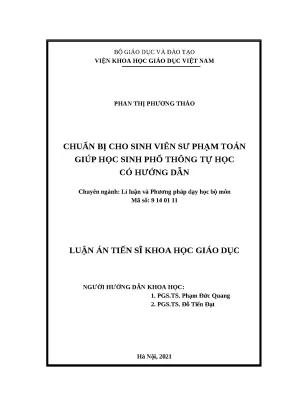 Luận án chuẩn bị cho sinh viên sư phạm toán giúp học sinh phổ thông tự học có hướng dẫn