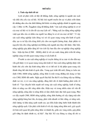 Luận văn thạc sĩ thực hiện chính sách phát triển kinh tế nông nghiệp tại tỉnh hưng yên