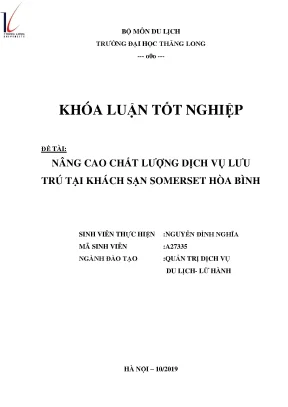 Nâng cao chất lượng dịch vụ lưu trú tại khách sạn somerset hòa bình
