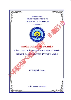 Nâng cao chất lượng dịch vụ chăm sóc khách hàng tại công ty tnhh madg