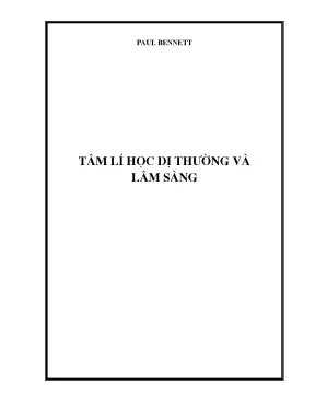 Giáo trình tâm lí học dị thường và lâm sàng phần 1 paul bennet