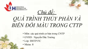 Chủ đề quá trình thủy phân và biến đổi màu trong cttp