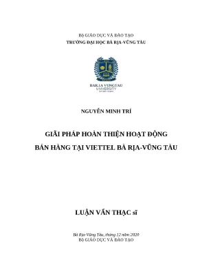 Luận văn đề tài nghiên cứu cải thiện năng lực hoạt động kinh doanh tại viettel vũng tàu