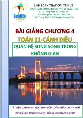 Duong thang va mat phang trong khong gian quan he song song toan 11 canh dieu