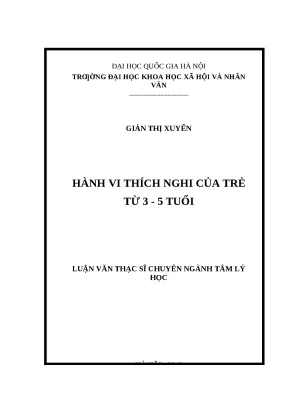 Hành vi thích nghi của trẻ từ 3 5 tuổi luận văn thạc sỹ
