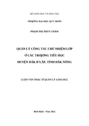 0539 quản lý công tác chủ nhiệm lớp ở các trường tiểu học huyện đắk rlấp tỉnh đắk nông luận văn tốt nghiệp