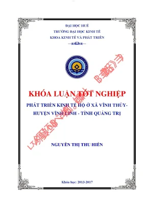 Phát triển kinh tế hộ ở xã vĩnh thủy huyện vĩnh linh tỉnh quảng trị