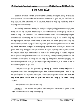 Luận văn kế toán tiêu thụ thành phẩm và xác định kết quả kinh doanh tại công ty cổ phần trường thịnh