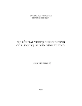 Sự tồn tại vectơ riêng dương của ánh xạ tuyến tính dương