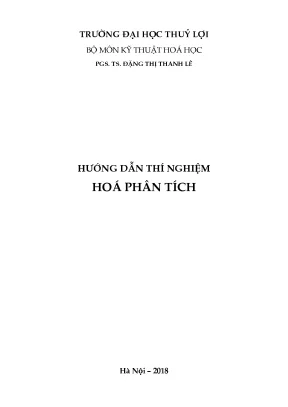 Hướng dẫn thí nghiệm hoá phân tích đại học thuỷ lợi
