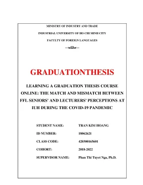 Learning a graduation thesis course online the match and mismatch between ffl seniors and lecturers perceptions at iuh during the covid 19 pandemic graduation thesis faculty of foreign languages
