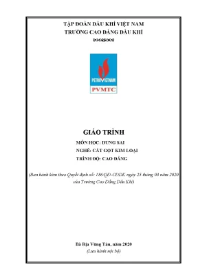 Giáo trình dung sai nghề cắt gọt kim loại trình độ cao đẳng