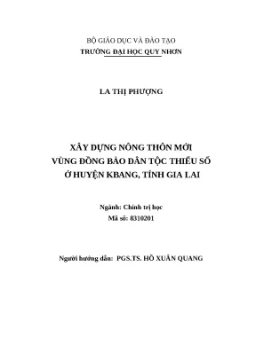 0012 xây dựng nông thôn mới vùng đồng bào dân tộc thiểu số ở huyện kbang tỉnh gia lai luận văn tốt nghiệp