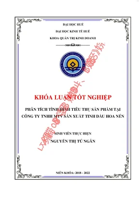 Phân tích tình hình tiêu thụ sản phẩm tại công ty tnhh mtv sản xuất tinh dầu hoa nén