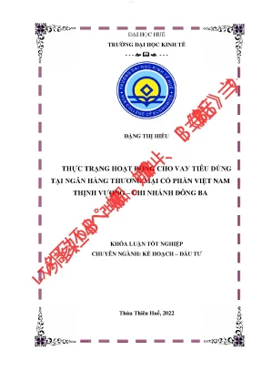 Thực trạng cho vay tiêu dùng tại ngân hàng tmcp việt nam thịnh vượng cn đông ba
