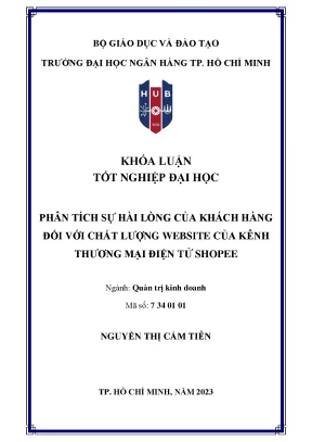 Phân tích sự hài lòng của khách hàng đối với chất lượng website của kênh thương mại điện tử shopee