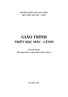 Giáo trình triết học mác lênin trình độ đại học đối tượng khối các ngành ngoài lý luận chính trị