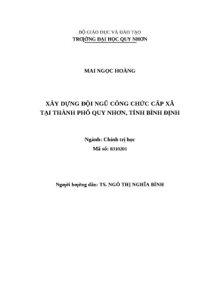 0018 xây dựng đội ngũ công chức xã tại thành phố quy nhơn tỉnh bình định luận văn tốt nghiệp