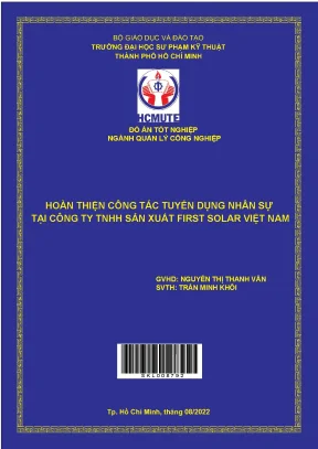 Hoàn thiện công tác tuyển dụng nhân sự tại công ty tnhh sản xuất first solar việt nam