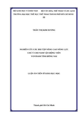 Luận án tiến sĩ nghiên cứu các bài tập nâng cao năng lực chú ý cho nam vận động viên vovinam tỉnh đồng nai