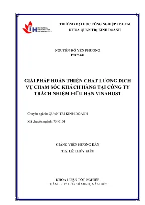 Khóa luận giải pháp hoàn thiện chất lượng dịch vụ chăm sóc khách hàng tại công ty trách nhiệm hữu hạn vinahost