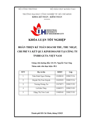 Khóa luận tốt nghiệp chuyên ngành kế toán